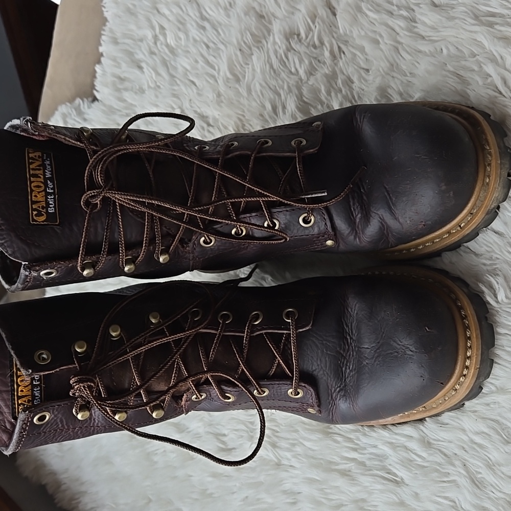 Carolina 8" Elm Waterproof Leather Logger WorkBoots US 9M EH Rated - Picture 6 of 10